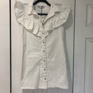 ZARA White Denim Shift Dress